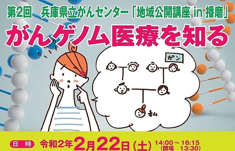 第2回 兵庫県がんセンター「地域公開講座 in 播磨」は令和2年2月22日（土）加古川市総合福祉会館で開催されます！